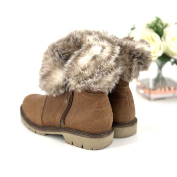 Caterpillar CAT Womens Flurry Ankle Boots Size 6 Booties Tan Leather Waterproof - Picture 8 of 11